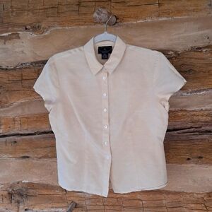 Chelsea Campbell Vintage Pale Yellow Short Sleeved Silk & Cotton Shirt 6P